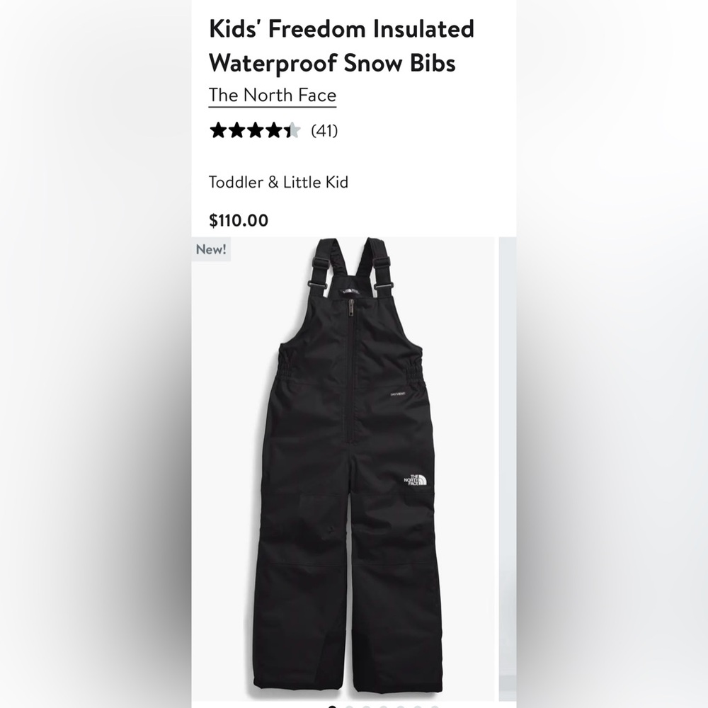 The North Face Kids' Black Insulated Bibs